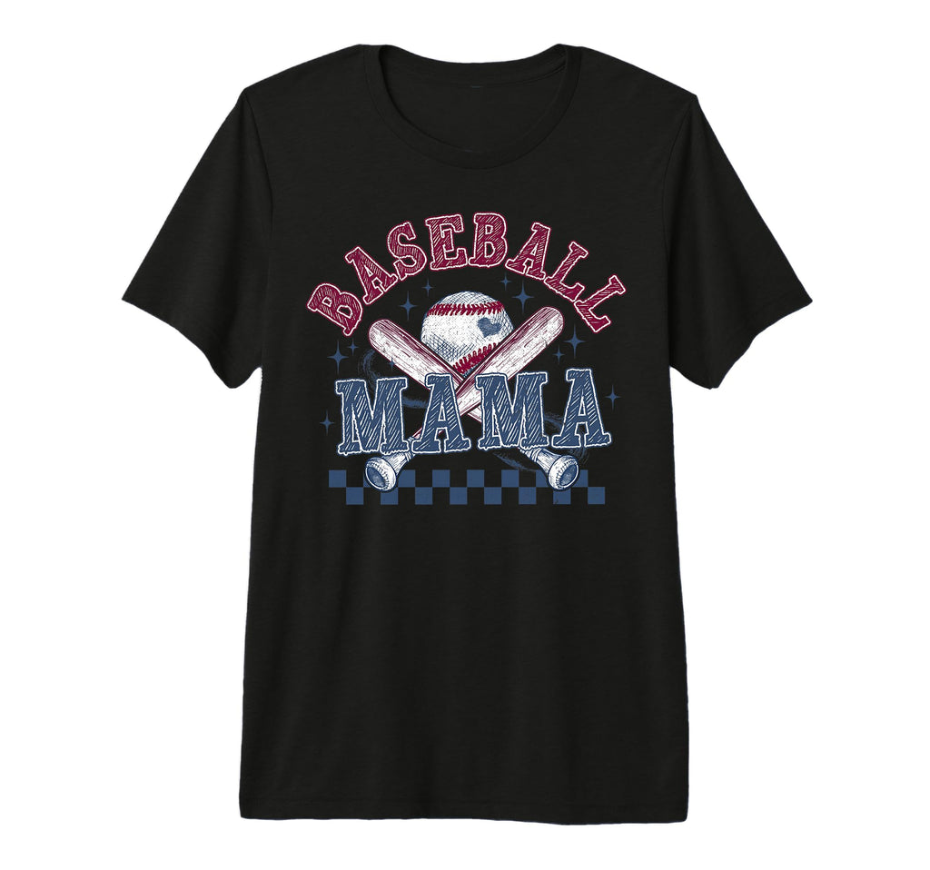 Baseball Mama Tri Blend T-Shirt - Aesthetic Graphic for Adults - T-Shirt, Sweatshirt, Hoodie