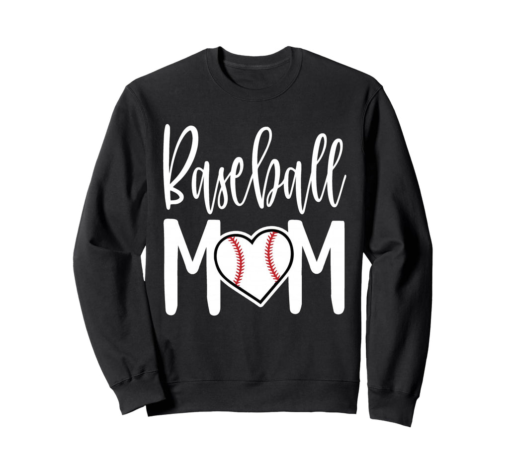 Baseball Mom Heart Gift Sports Sweatshirt - Fun Novelty Design Men Women - T-Shirt, Sweatshirt, Hoodie