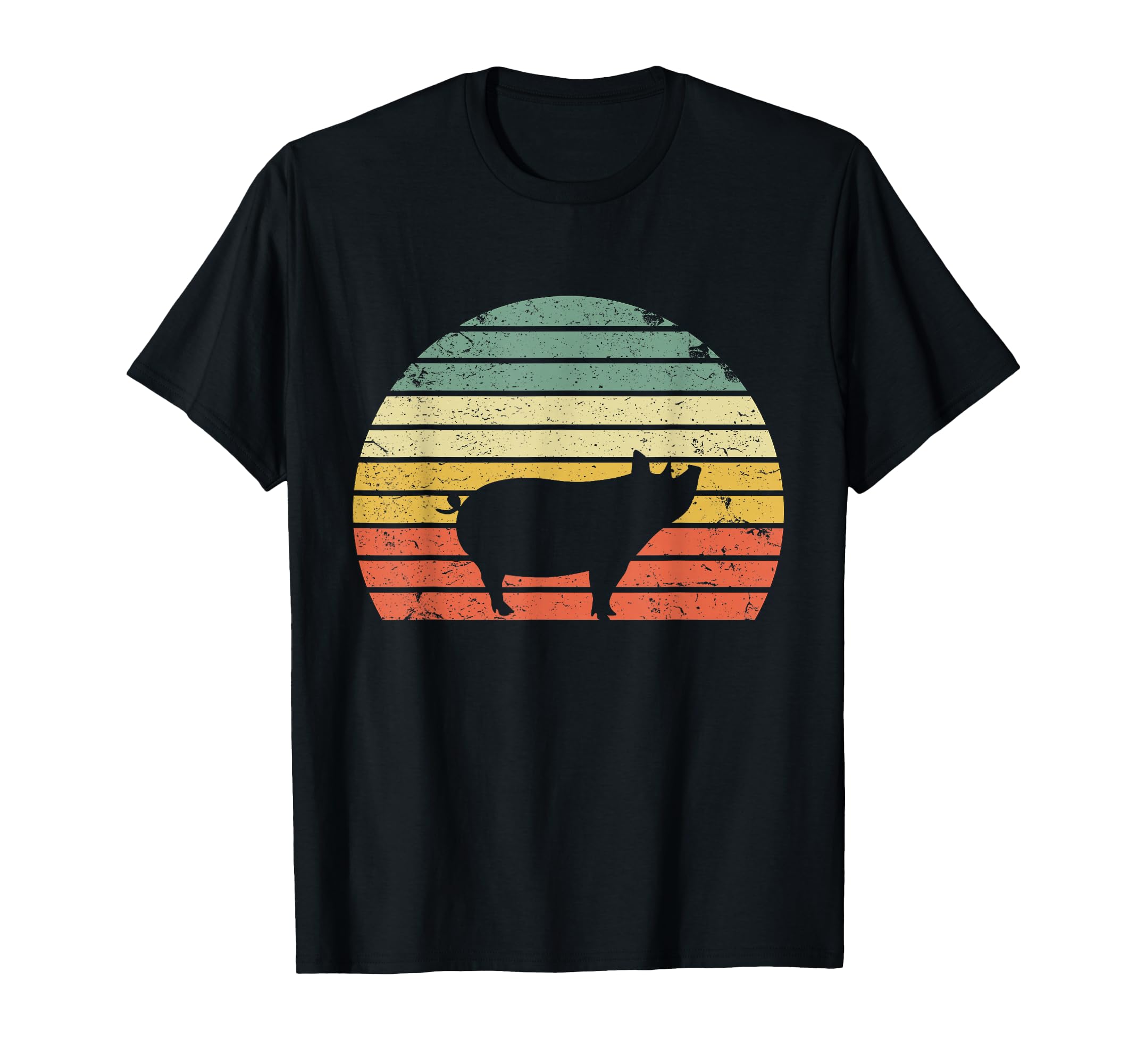 Pig Sunset Colors Silhouette Pig T-Shirt - Fun Novelty Design for Adults - T-Shirt, Sweatshirt, Hoodie