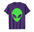 Green Alien Head Distressed Storm Area T-Shirt - Unique Graphic Men Women - T-Shirt, Sweatshirt, Hoodie