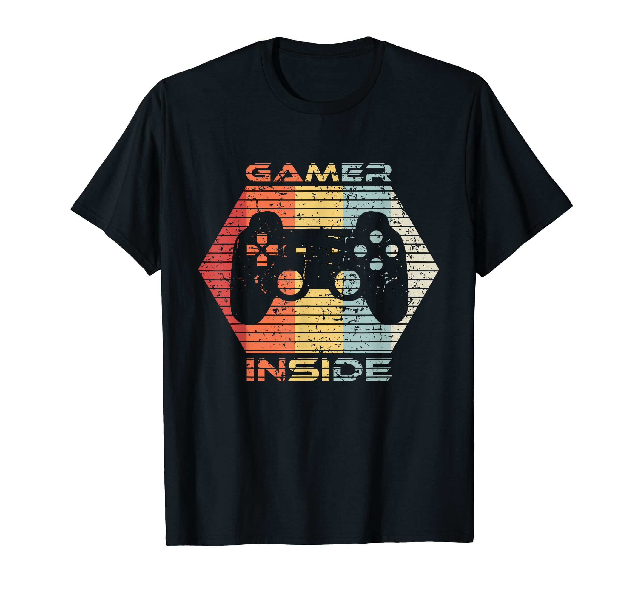 Gamer Inside Controller Distressed T-Shirt - Unique Graphic for Adults - T-Shirt, Sweatshirt, Hoodie