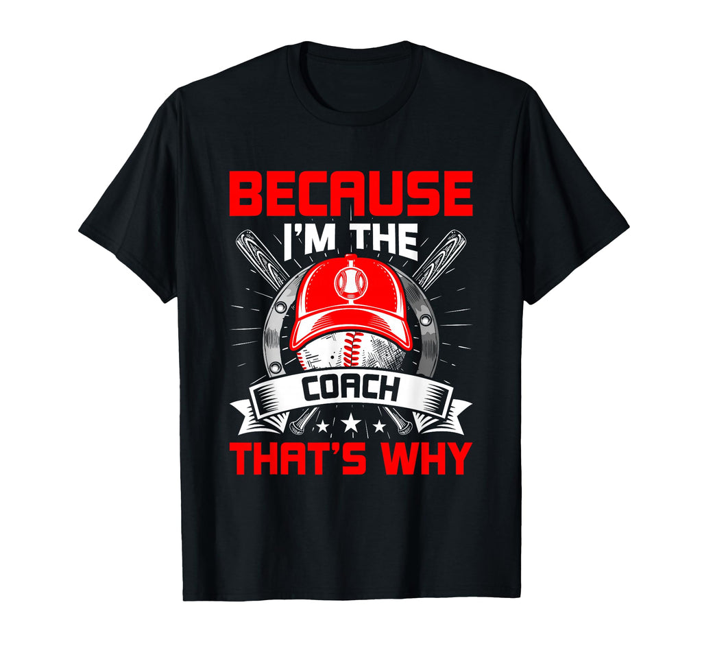 Because Im Coach Thats Why Baseball T-Shirt - Aesthetic Graphic for Adults - T-Shirt, Sweatshirt, Hoodie