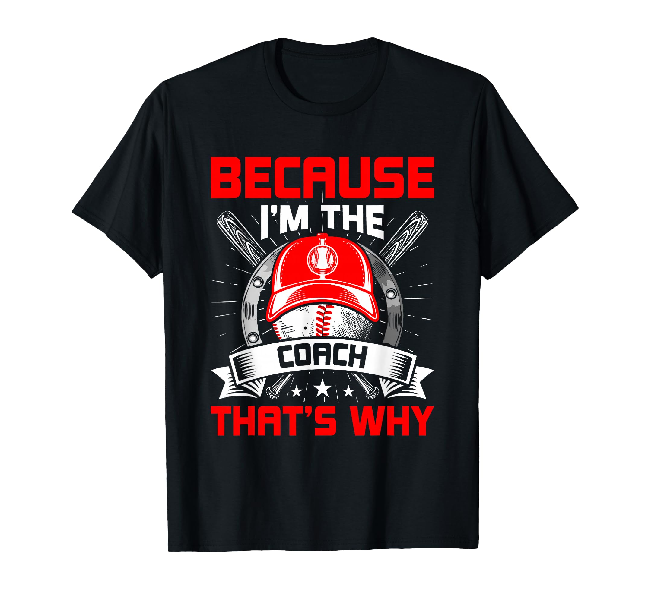 Because Im Coach Thats Why Baseball T-Shirt - Aesthetic Graphic for Adults - T-Shirt, Sweatshirt, Hoodie