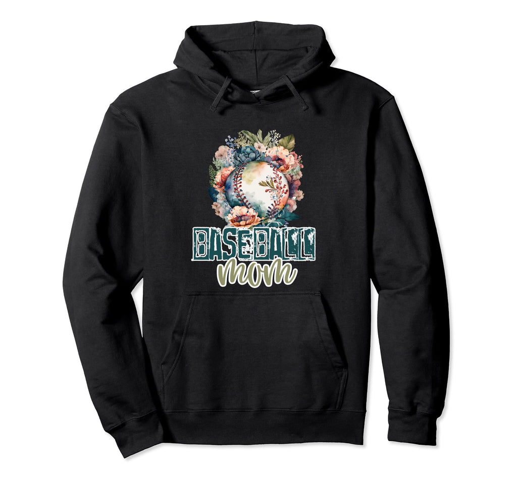 Artsy Baseball Mom Flowers Unique Game Hoodie - Trendy Graphic for Adults - T-Shirt, Sweatshirt, Hoodie