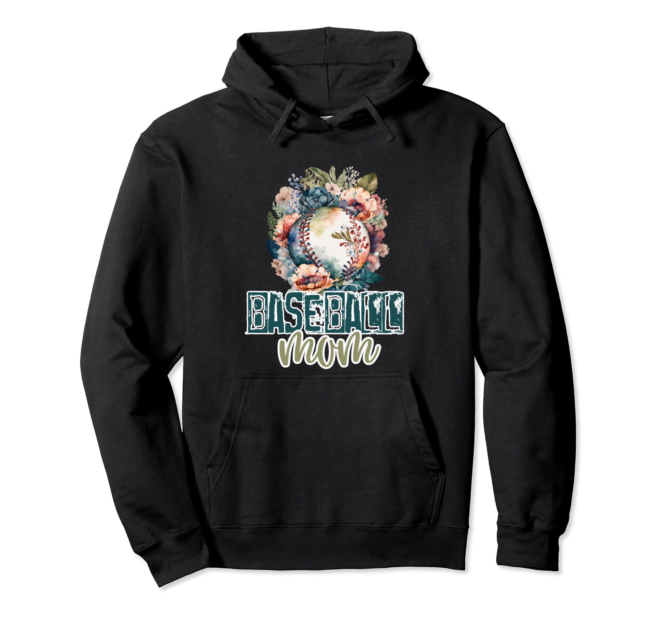 Artsy Baseball Mom Flowers Unique Game Hoodie - Trendy Graphic for Adults - T-Shirt, Sweatshirt, Hoodie