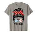 Mom Life Messy Bun Hair Funny Baseball T-Shirt - Graphic Print Men Women - T-Shirt, Sweatshirt, Hoodie