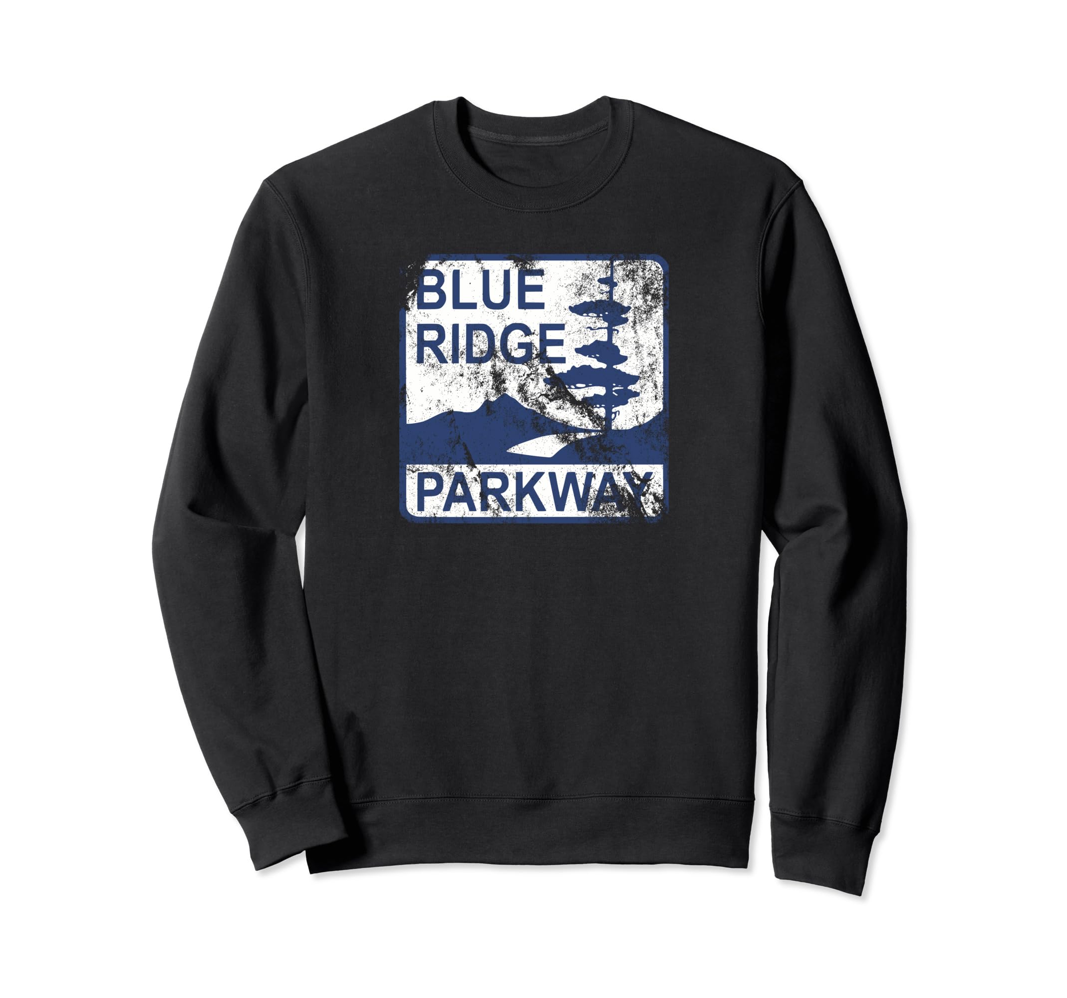 Blue Ridge Parkway Distressed Worn Sweatshirt - Unique Graphic Unisex - T-Shirt, Sweatshirt, Hoodie