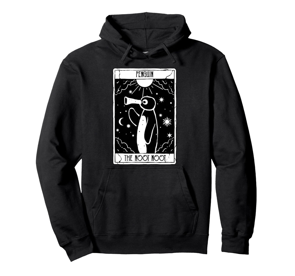 Noot Funny Penguin Tarot Distressed Hoodie - Aesthetic Graphic for Adults - T-Shirt, Sweatshirt, Hoodie