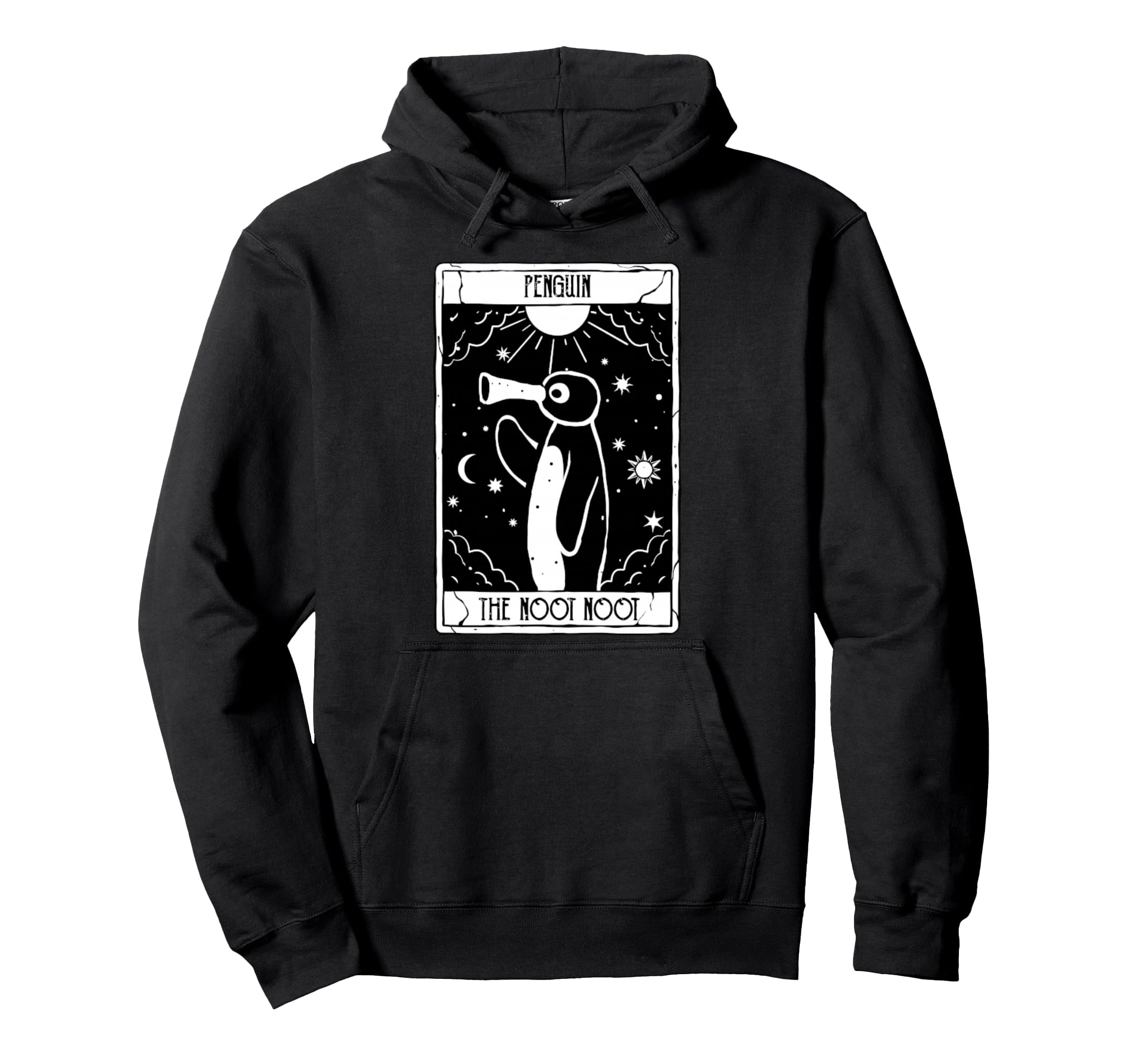 Noot Funny Penguin Tarot Distressed Hoodie - Aesthetic Graphic for Adults - T-Shirt, Sweatshirt, Hoodie