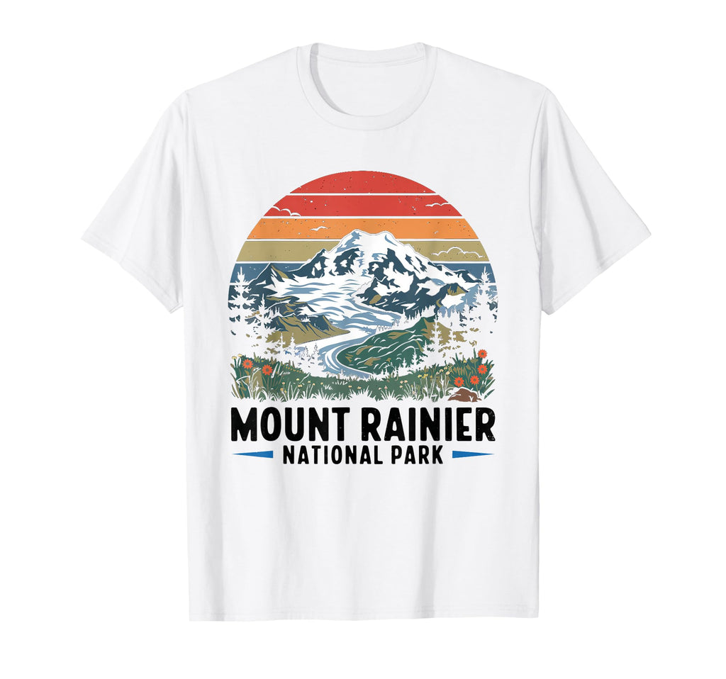 Mount Rainier National Park Washington T-Shirt - Custom Art Print Unisex - T-Shirt, Sweatshirt, Hoodie