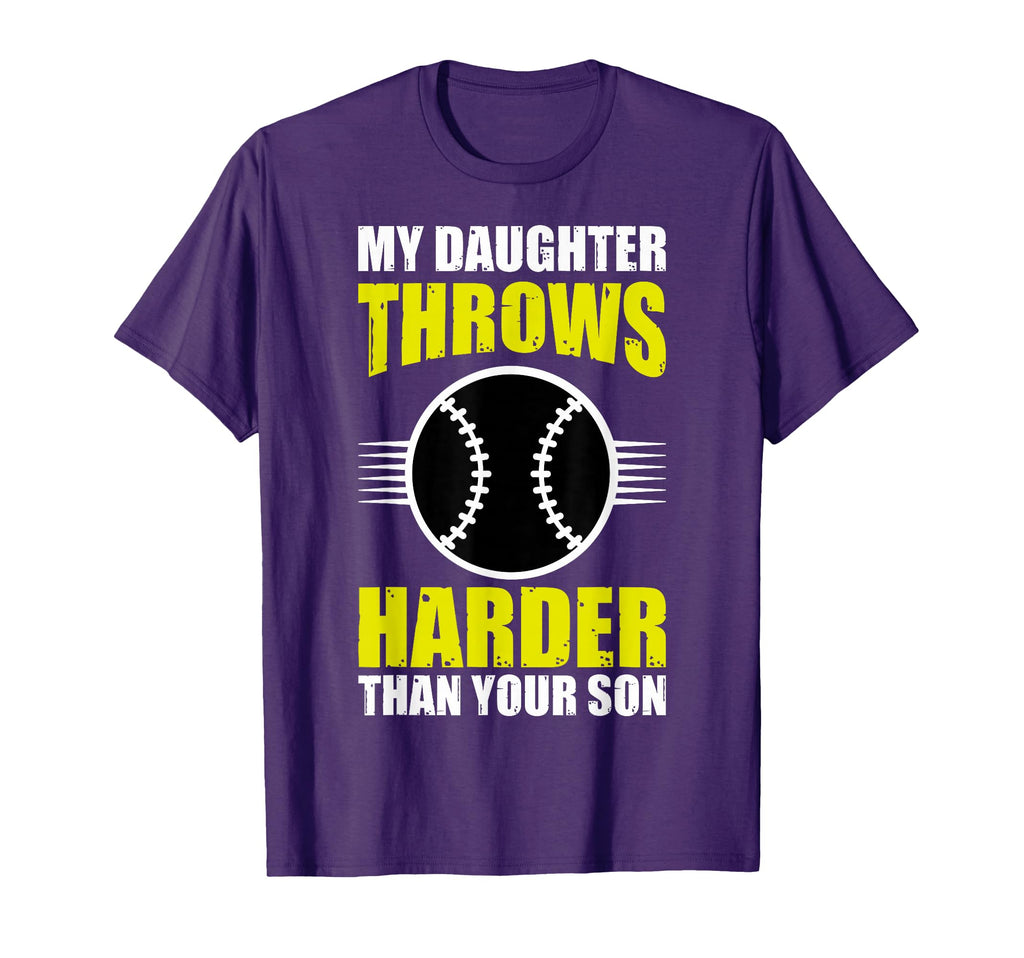 Funny Baseball Dads My Daughter Throws T-Shirt - Graphic Print for Adults - T-Shirt, Sweatshirt, Hoodie
