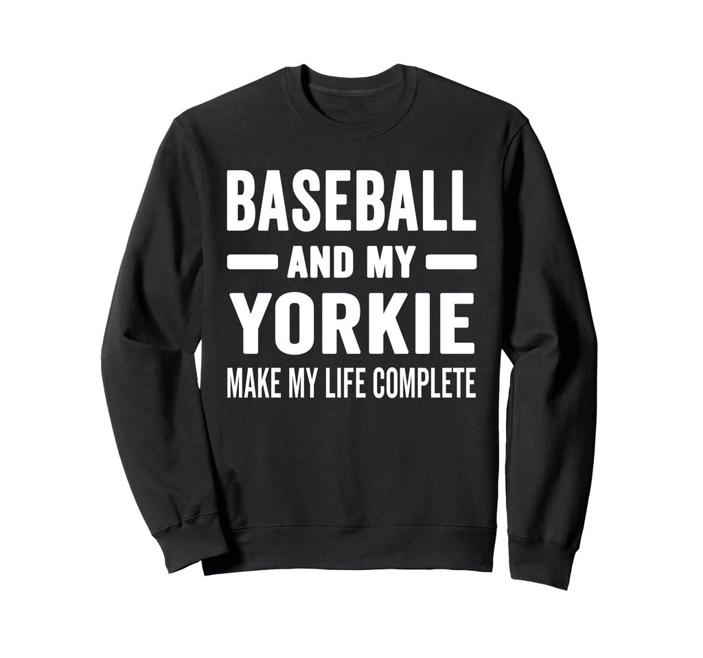 Baseball And My Yorkie Mama Dog Sweatshirt - Graphic Print for Adults - T-Shirt, Sweatshirt, Hoodie