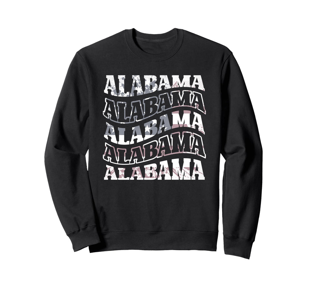 Alabama American Flag Faded Sweatshirt - Fun Novelty Design Unisex - T-Shirt, Sweatshirt, Hoodie