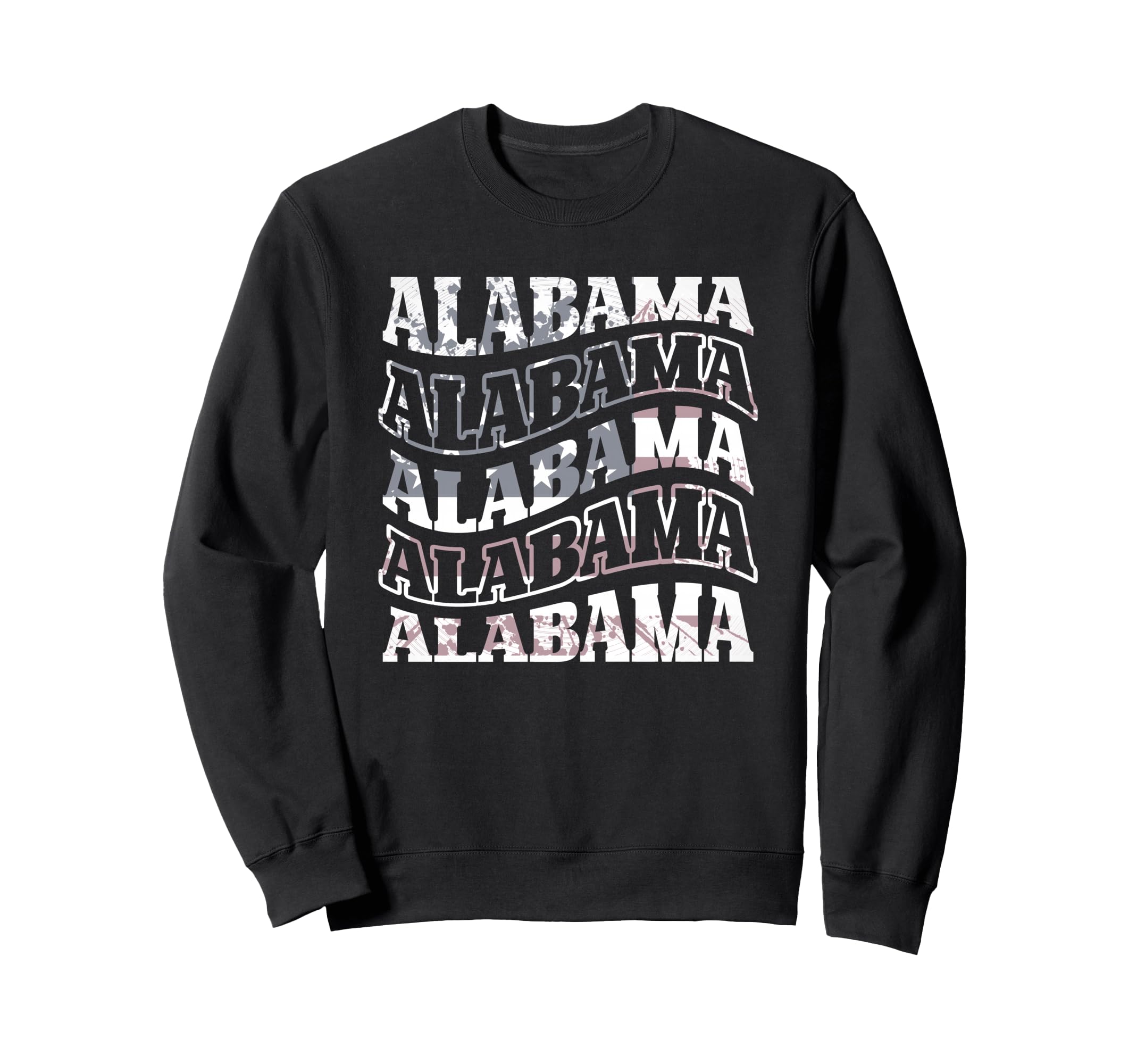 Alabama American Flag Faded Sweatshirt - Fun Novelty Design Unisex - T-Shirt, Sweatshirt, Hoodie