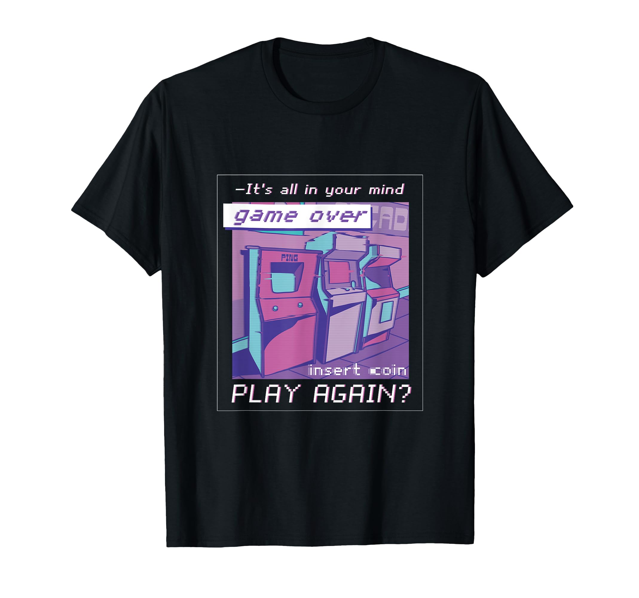 Gaming Arcade Japanese Vaporwave T-Shirt - Custom Art Print Men Women - T-Shirt, Sweatshirt, Hoodie