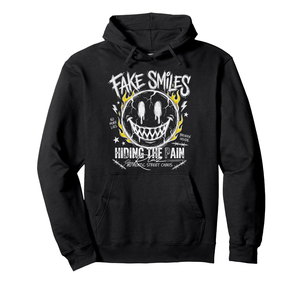 Aesthetic Streetwear Smile Hoodie - Novelty Apparel for Adults - T-Shirt, Sweatshirt, Hoodie