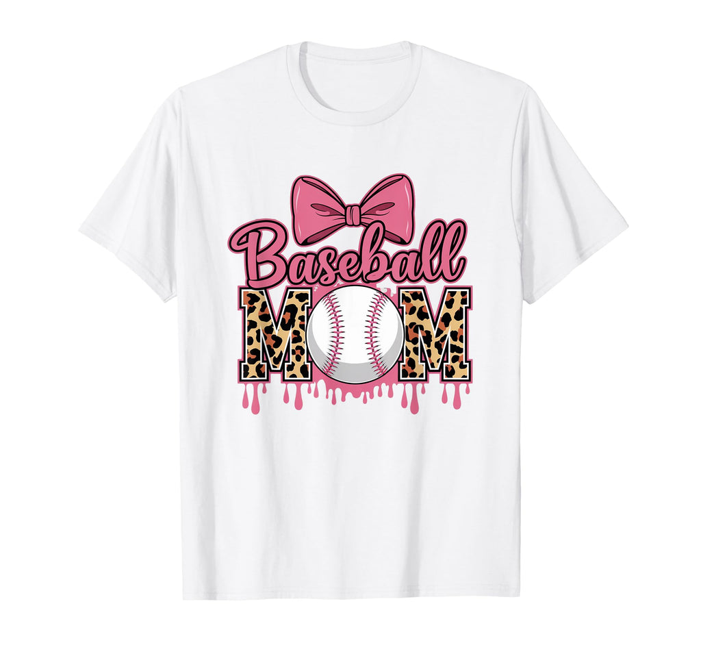 Baseball Mom Baseball Drip Coquette Bow T-Shirt - Novelty Apparel Men Women - T-Shirt, Sweatshirt, Hoodie