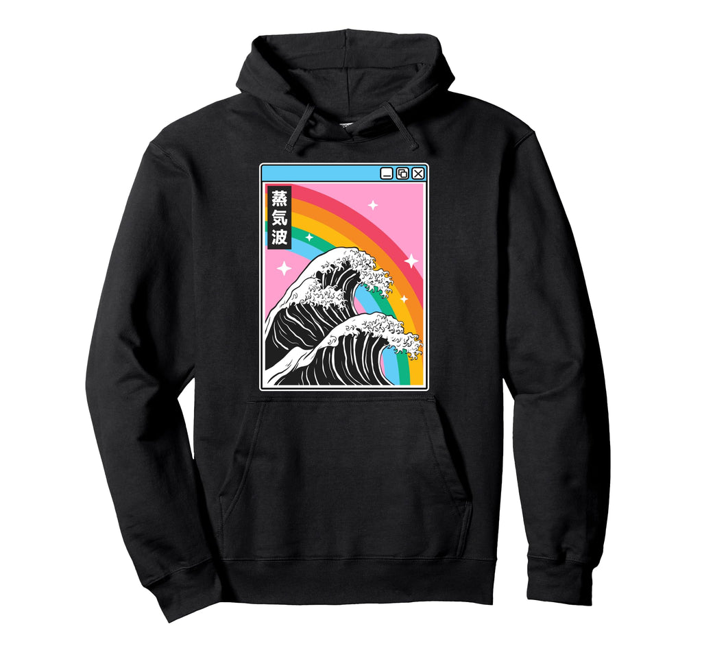 Great Wave Off Kanagawa Rainbow Vaporwave Hoodie - Streetwear Style Unisex - T-Shirt, Sweatshirt, Hoodie