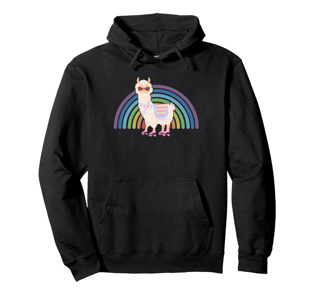 Llama Roller Skate Funny 70S 80S Hoodie - Casual Everyday Wear for Adults - T-Shirt, Sweatshirt, Hoodie