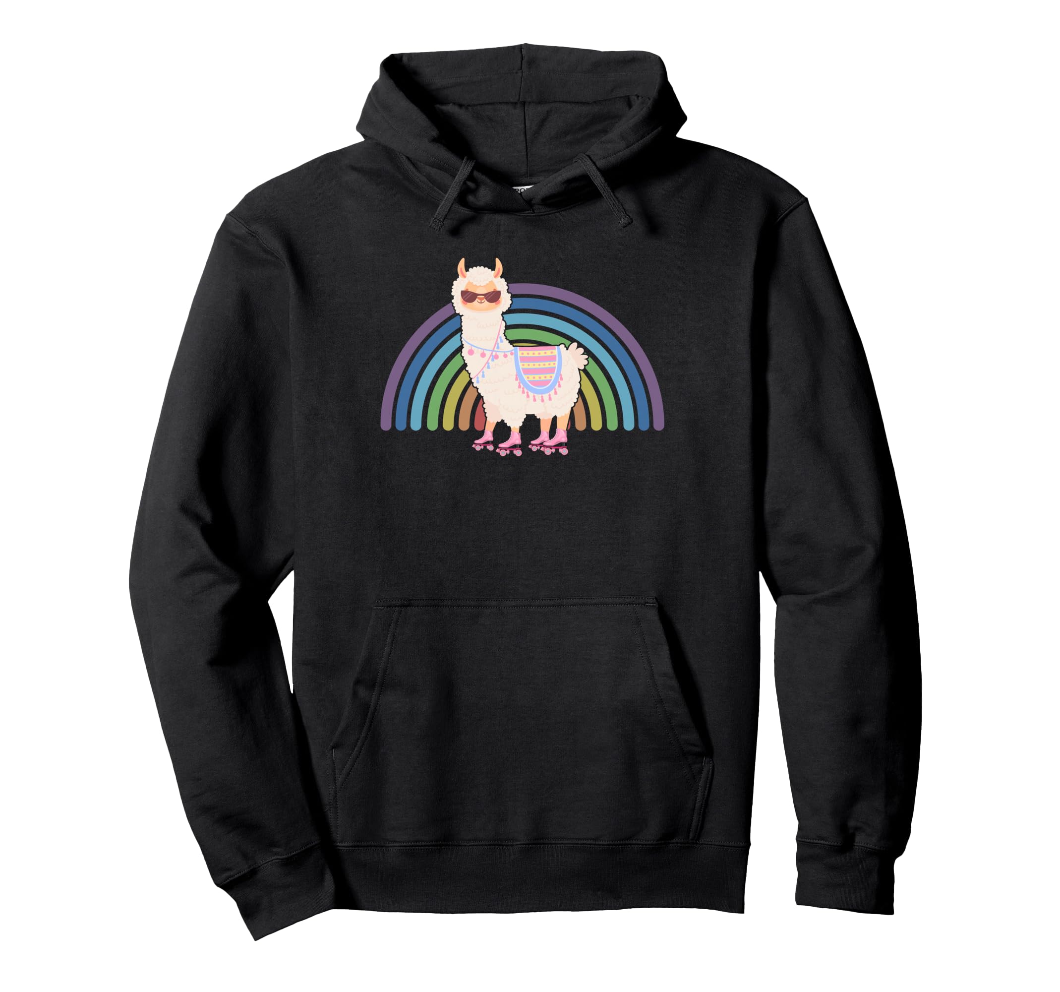 Llama Roller Skate Funny 70S 80S Hoodie - Casual Everyday Wear for Adults - T-Shirt, Sweatshirt, Hoodie