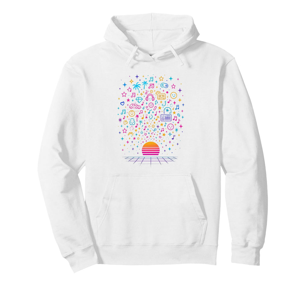 80S Synthwave Hoodie - Fun Novelty Design Unisex - T-Shirt, Sweatshirt, Hoodie