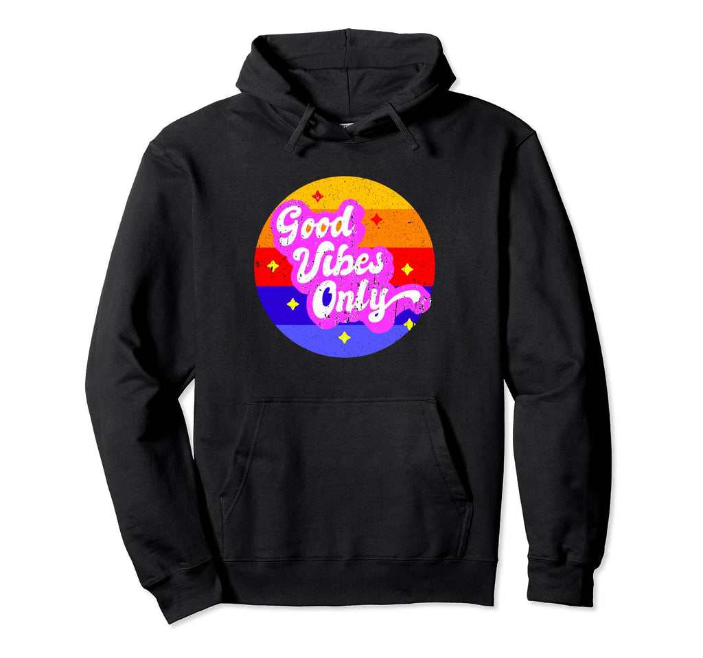 Good Vibes Only Distressed Sunset Hoodie - Fun Novelty Design Unisex - T-Shirt, Sweatshirt, Hoodie
