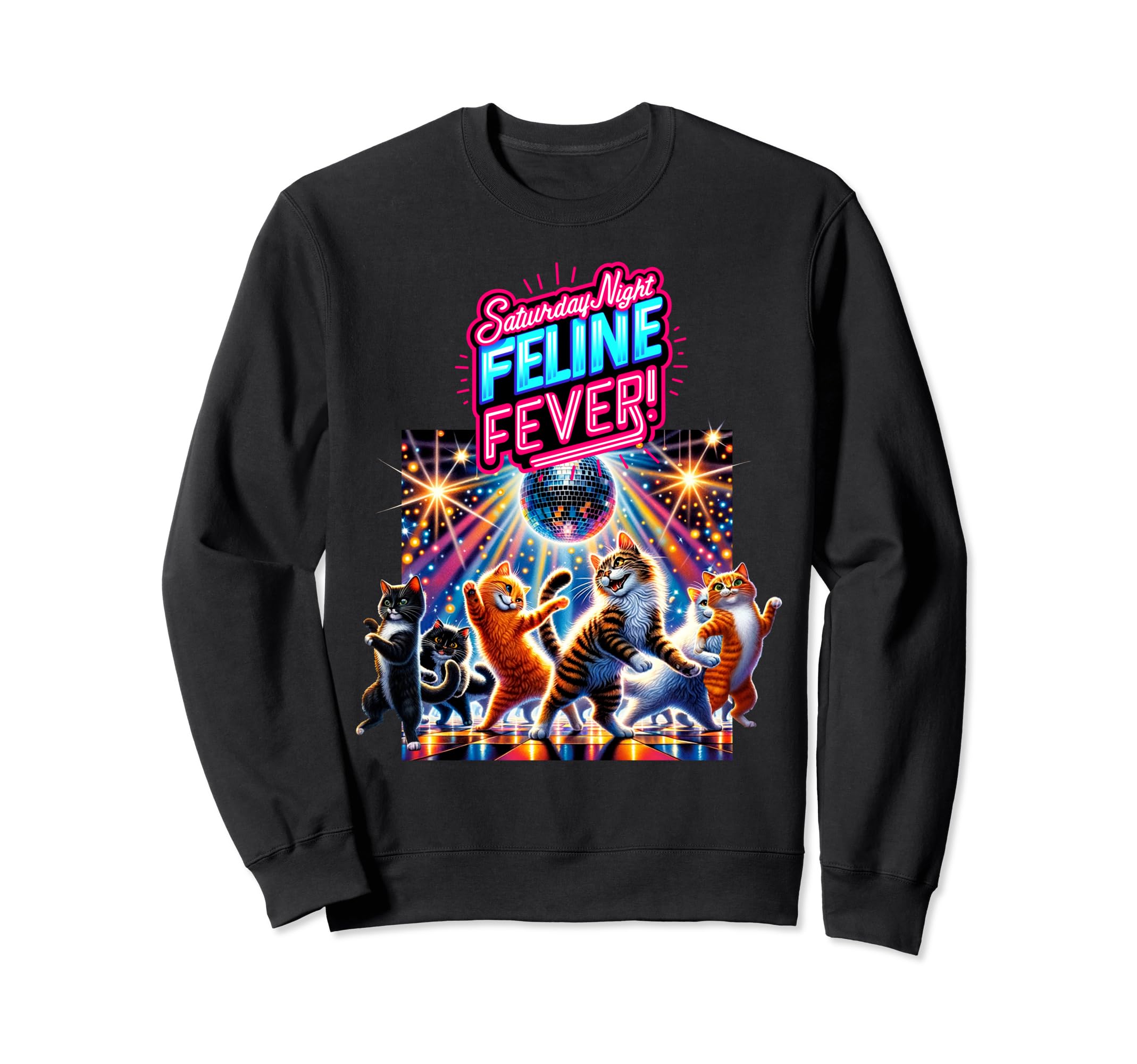 Parody Kitty Cat Lover Disco Sweatshirt - Aesthetic Graphic Men Women - T-Shirt, Sweatshirt, Hoodie