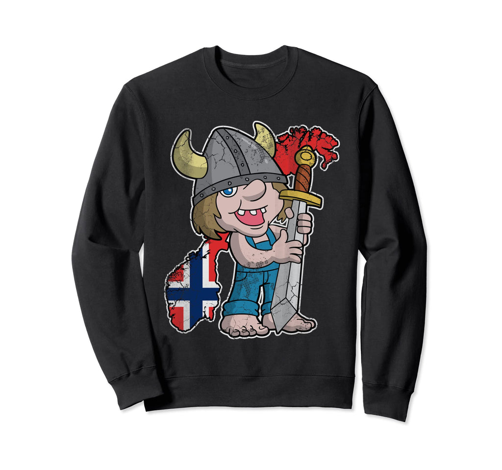Norwegian Troll Norway Flag Norge Sweatshirt - Minimalist Print Unisex - T-Shirt, Sweatshirt, Hoodie