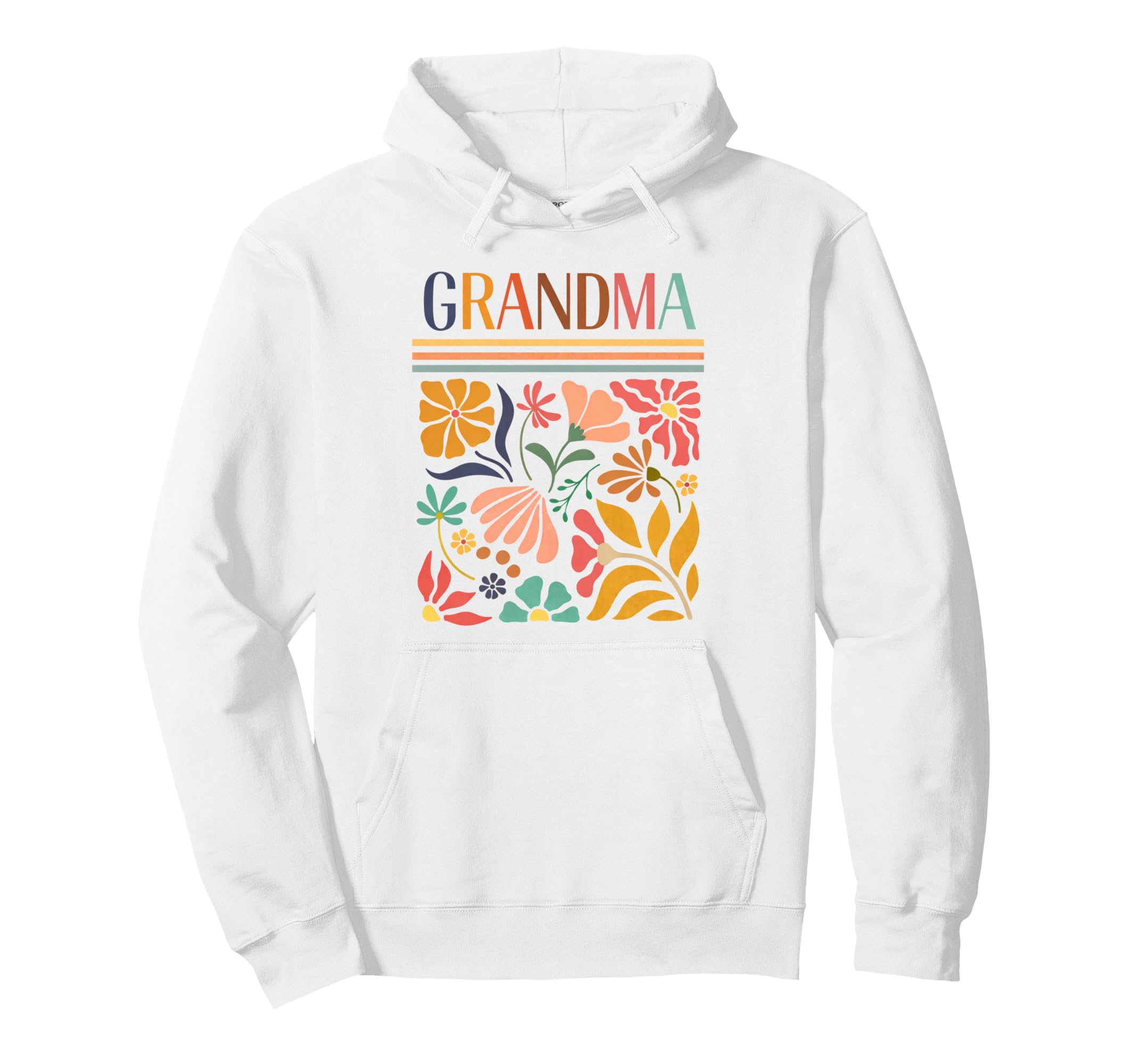 Grandma Boho Floral Folk Art Flowers Hoodie - Graphic Print Unisex - T-Shirt, Sweatshirt, Hoodie