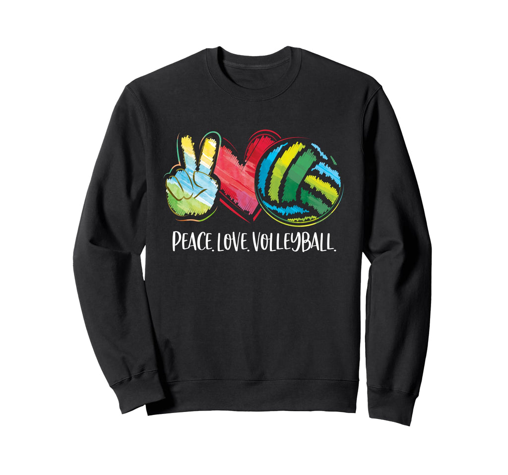 Volleyball Player Peace Love Sweatshirt - Graphic Print Men Women - T-Shirt, Sweatshirt, Hoodie