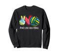 Volleyball Player Peace Love Sweatshirt - Graphic Print Men Women - T-Shirt, Sweatshirt, Hoodie