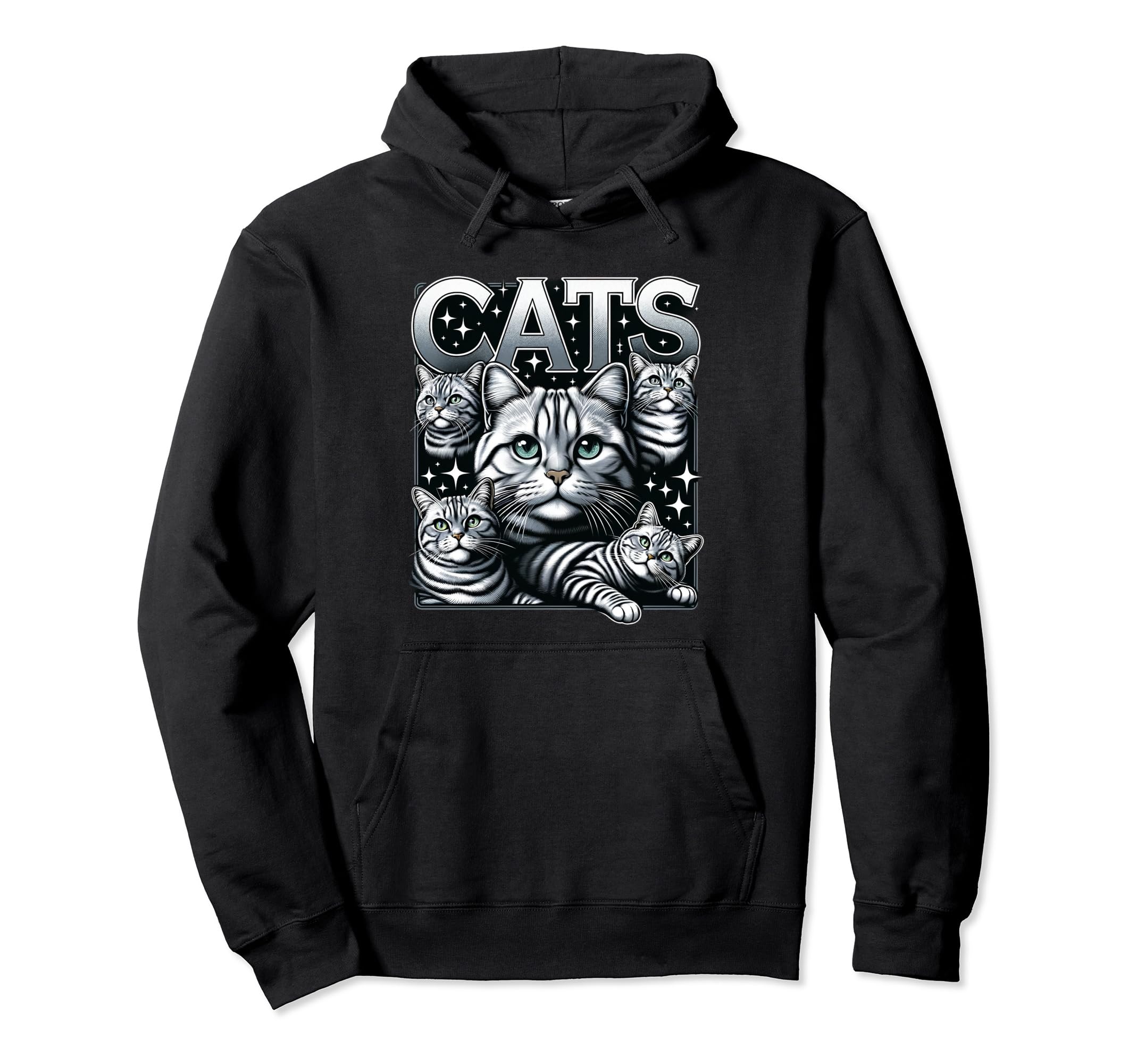 Cat Bootleg Grunge 90S Hoodie - Minimalist Print Men Women - T-Shirt, Sweatshirt, Hoodie