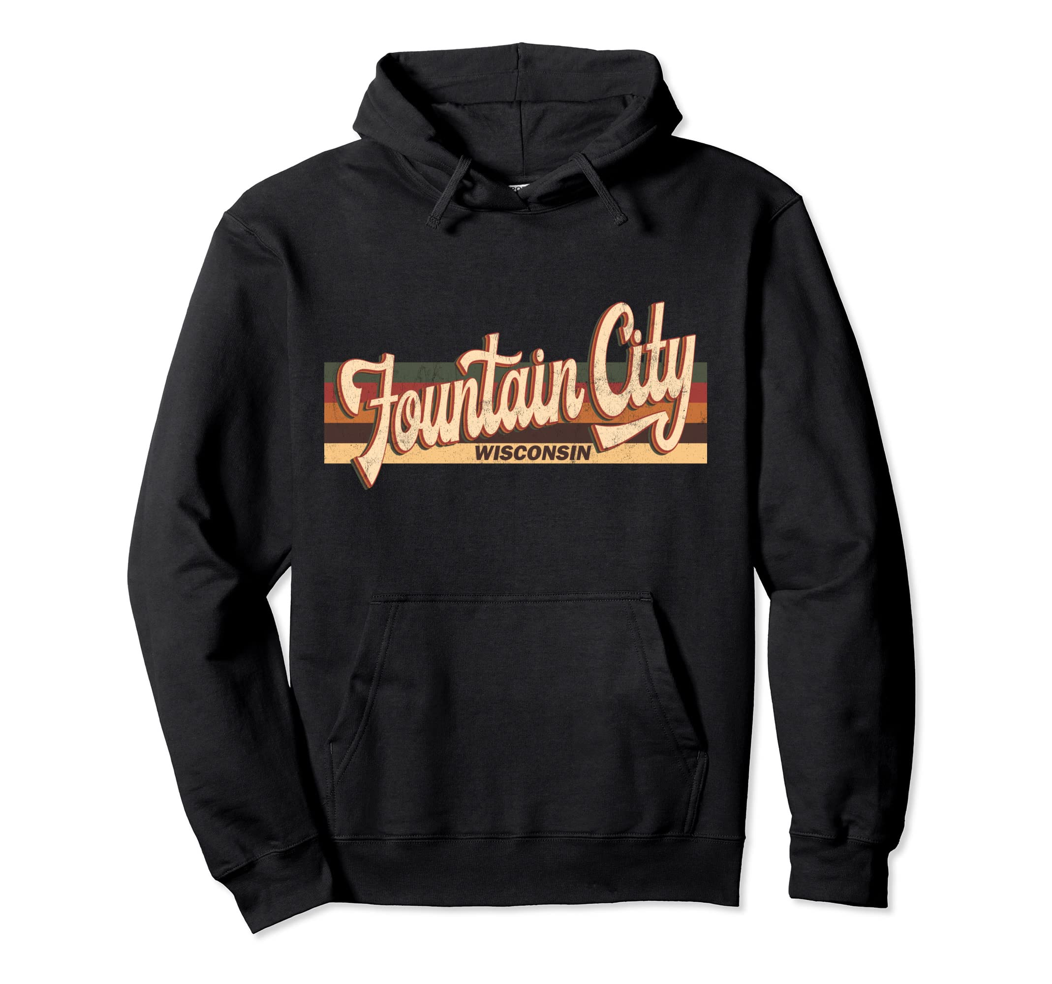 Fountain City Wisconsin 70S 80S Hoodie - Custom Art Print Men Women - T-Shirt, Sweatshirt, Hoodie