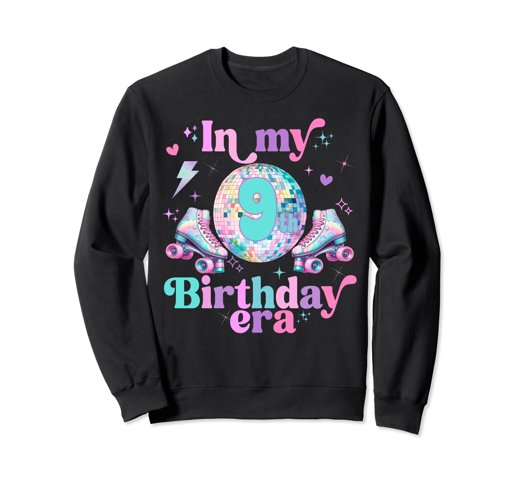 Roller Skates Birthday Disco Ball Party T-Shirt - Graphic Print Men Women - T-Shirt, Sweatshirt, Hoodie