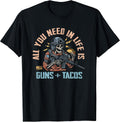 All You Need Is Guns And Tacos Retro Skeleton - Adult & Kids T-Shirts, Sweatshirts & Hoodies apparel design preview 1