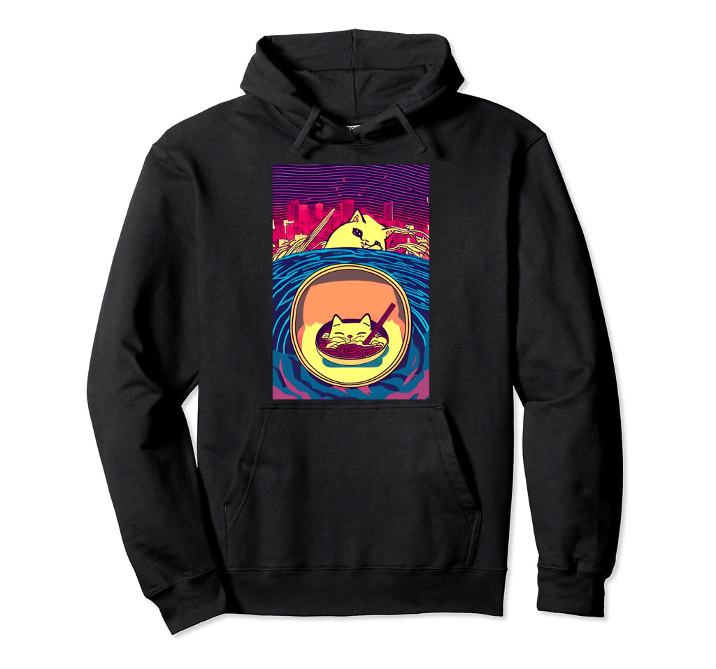 Kawaii Funny Peeping Cat Japanese Hoodie - Aesthetic Graphic Men Women - T-Shirt, Sweatshirt, Hoodie