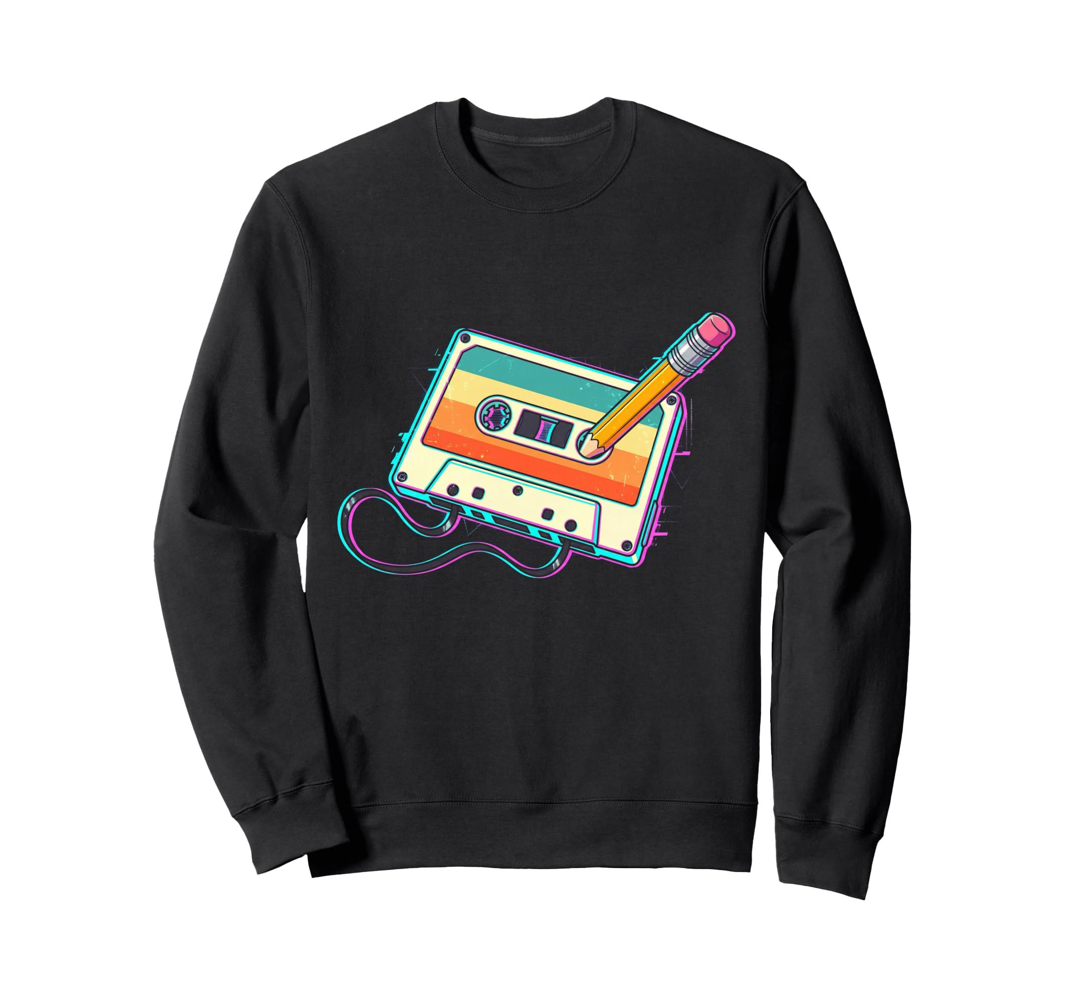 80S 90S Cassette And Pencil Mixtape Sweatshirt - Fun Novelty Design Unisex - T-Shirt, Sweatshirt, Hoodie