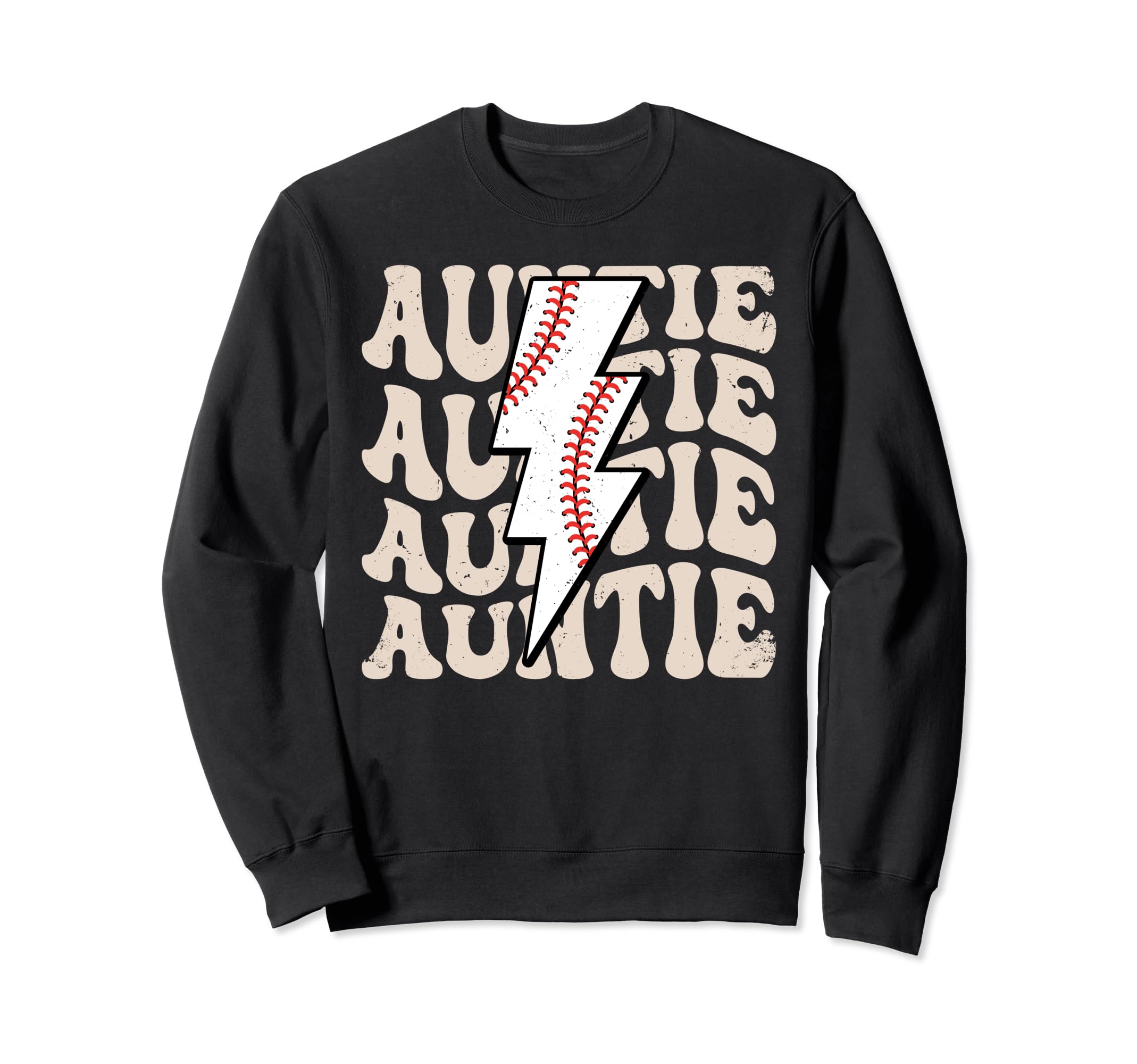 Lightning Groovy Proud Aunt Baseball Sweatshirt - Unique Graphic Men Women - T-Shirt, Sweatshirt, Hoodie