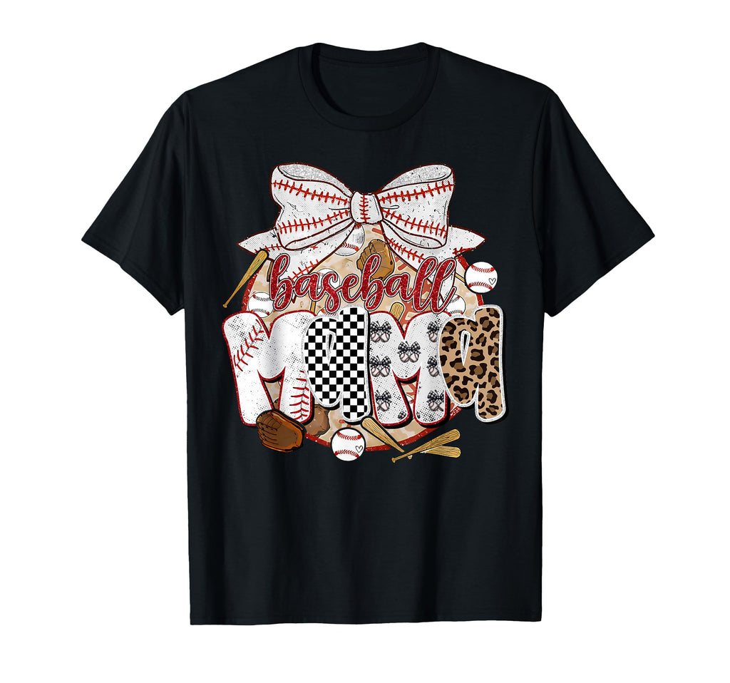 Baseball Mama Coquette Bow Game Day T-Shirt - Trendy Graphic Unisex - T-Shirt, Sweatshirt, Hoodie
