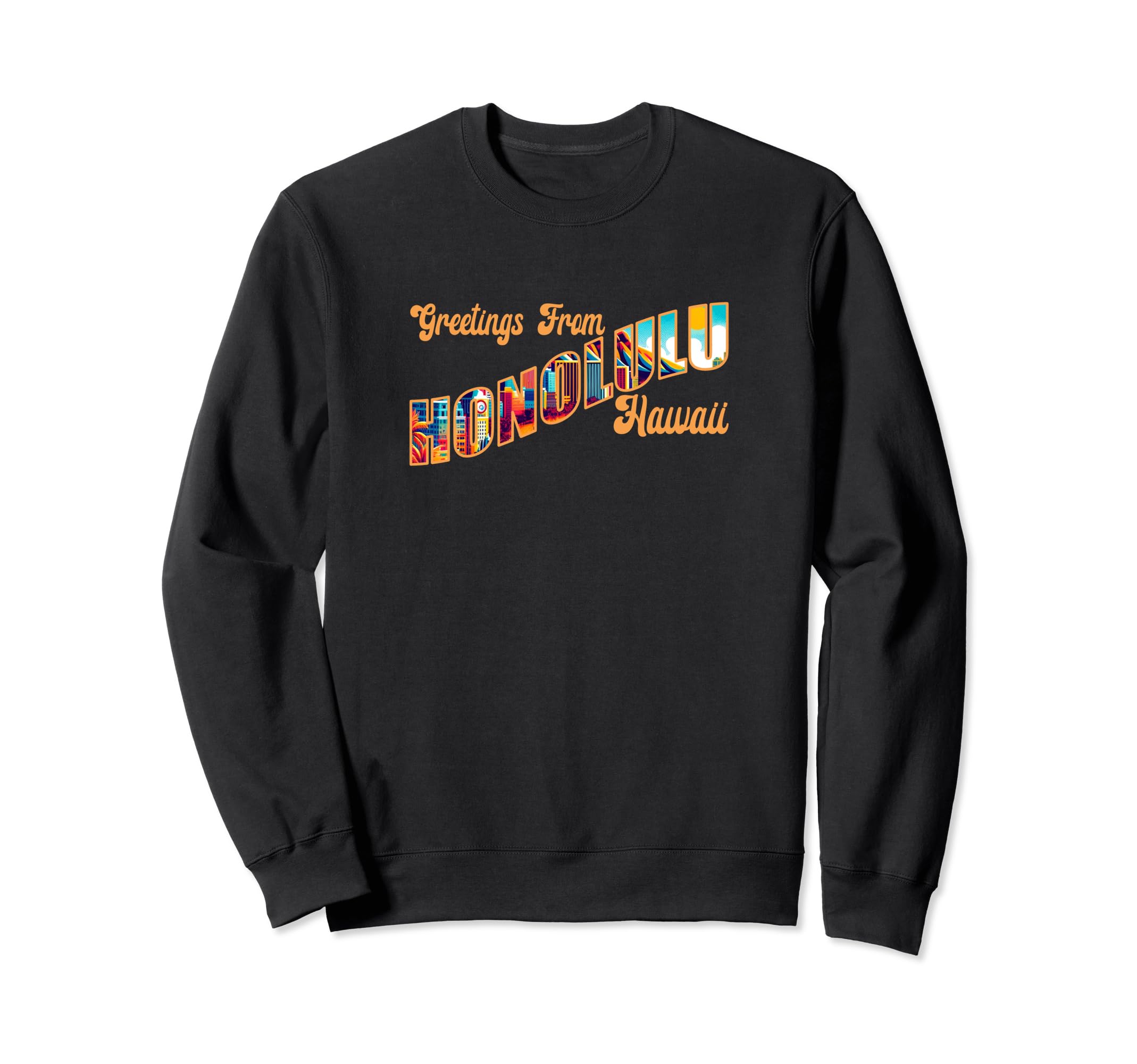 Postcard Honolulu Hawaii Souvenir Sweatshirt - Casual Everyday Wear Unisex - T-Shirt, Sweatshirt, Hoodie