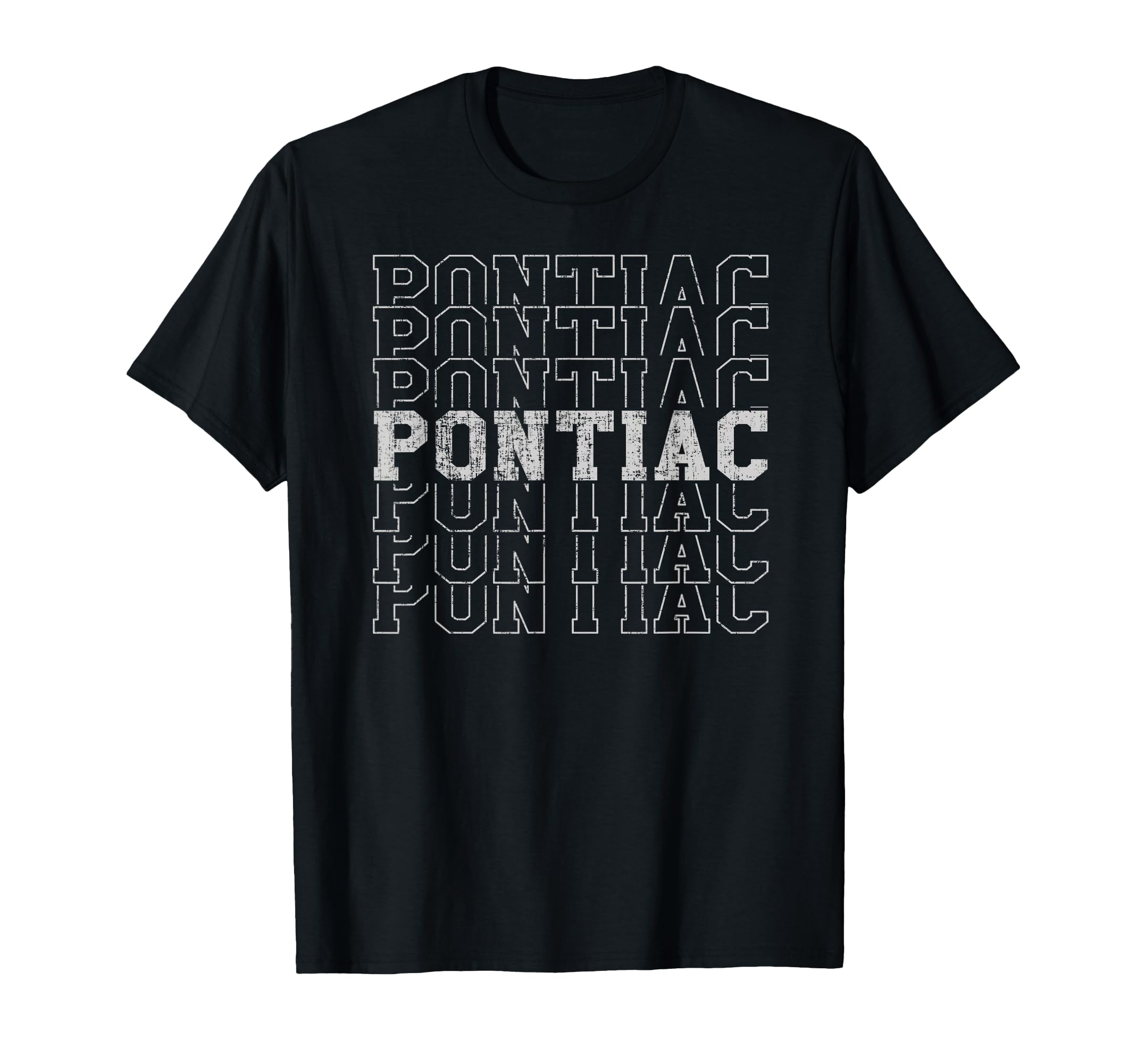 Trendy Pontiac Mi Distressed T-Shirt - Custom Art Print for Adults - T-Shirt, Sweatshirt, Hoodie