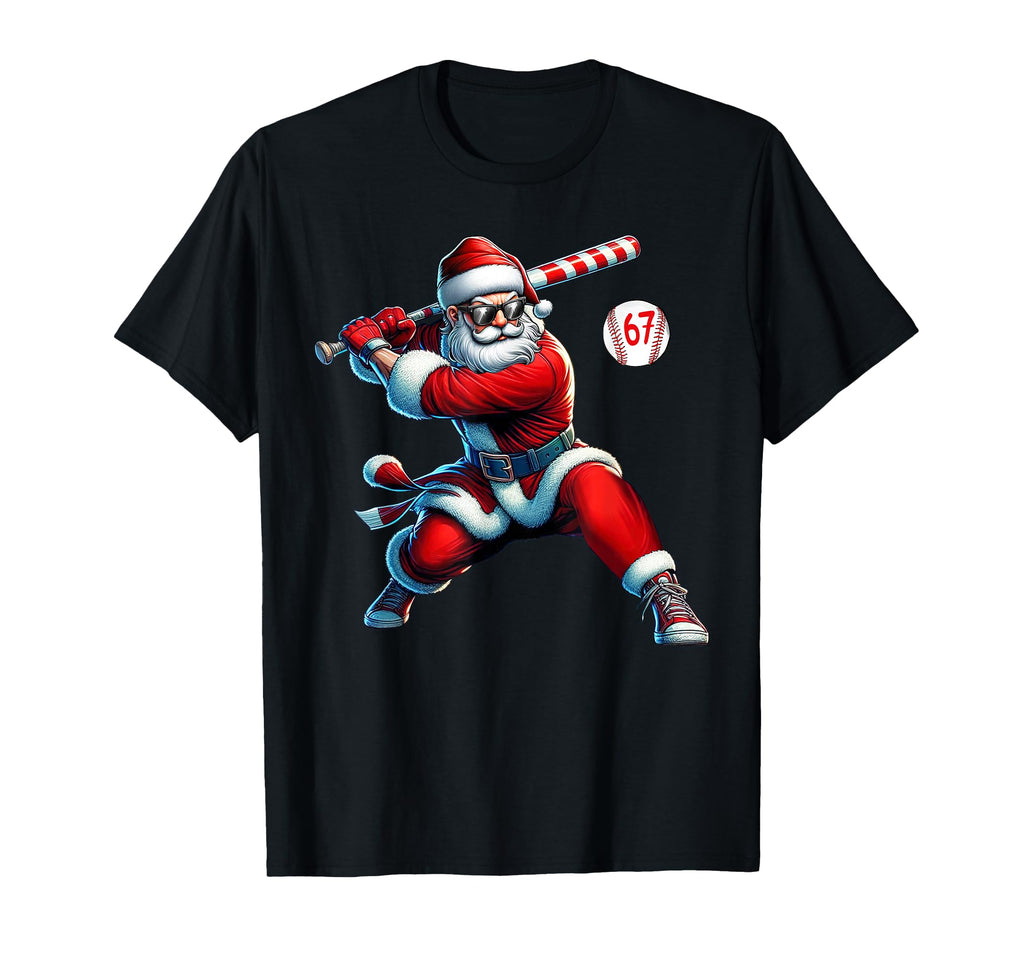 Santa Baseball Six Seven 6 7 Meme T-Shirt - Casual Everyday Wear Unisex - T-Shirt, Sweatshirt, Hoodie