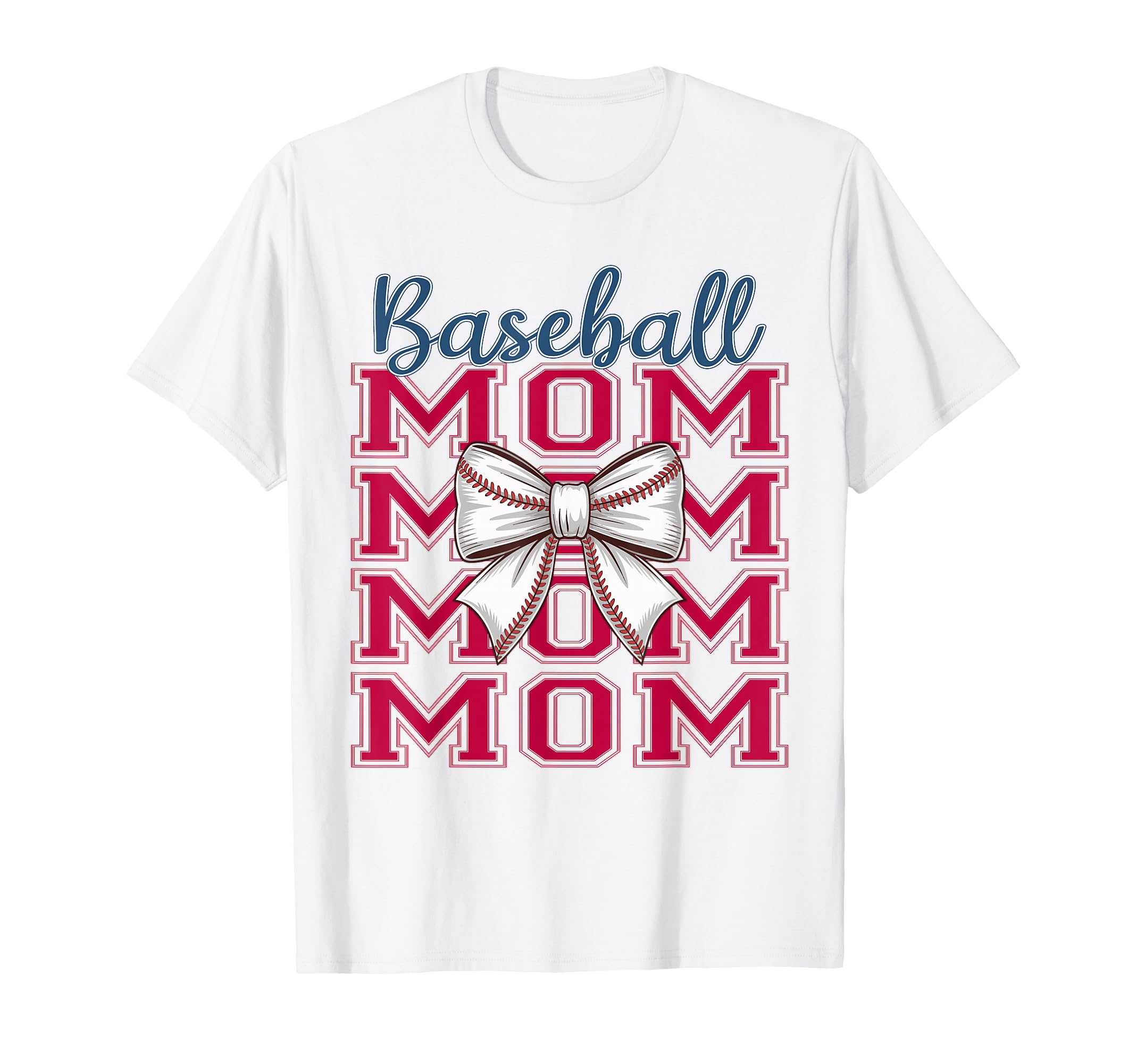 Baseball Mom Coquette Bow Mama Mothers T-Shirt - Novelty Apparel Unisex - T-Shirt, Sweatshirt, Hoodie