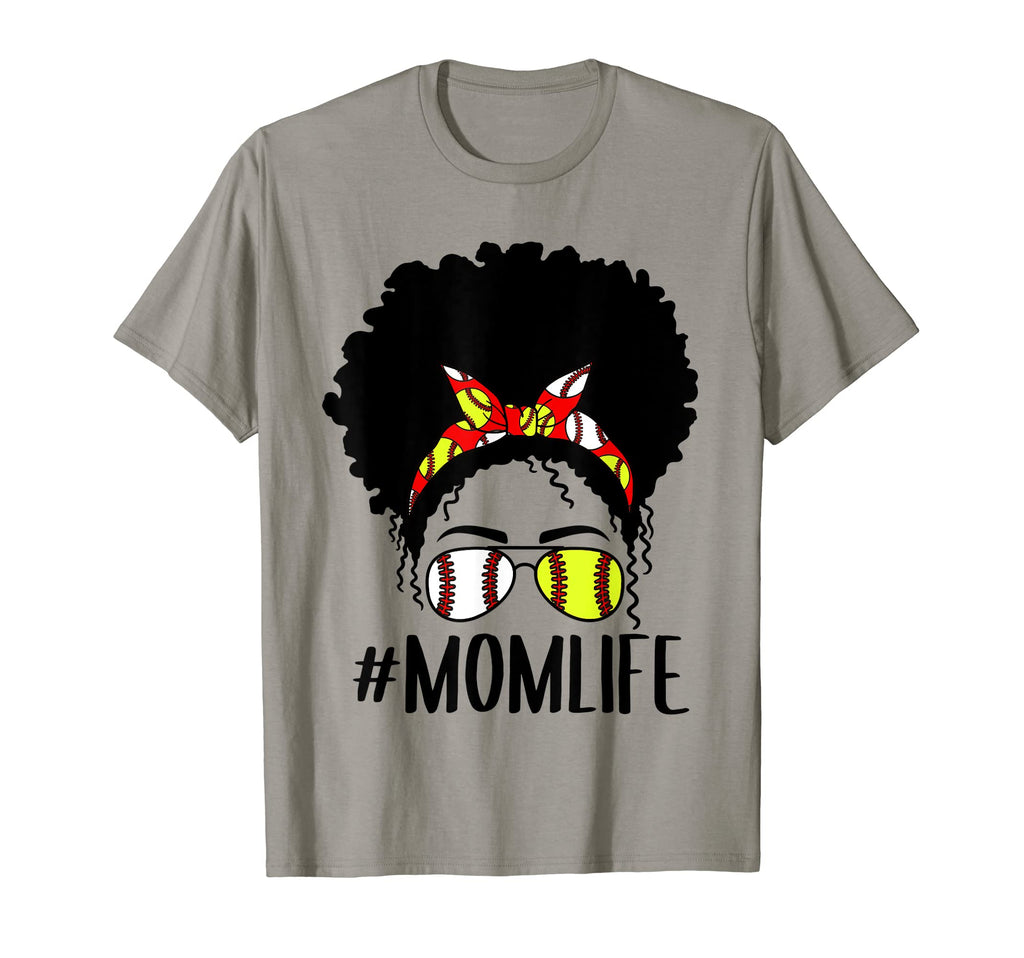 Momlife Baseball Softball Mom Messy T-Shirt - Minimalist Print Men Women - T-Shirt, Sweatshirt, Hoodie