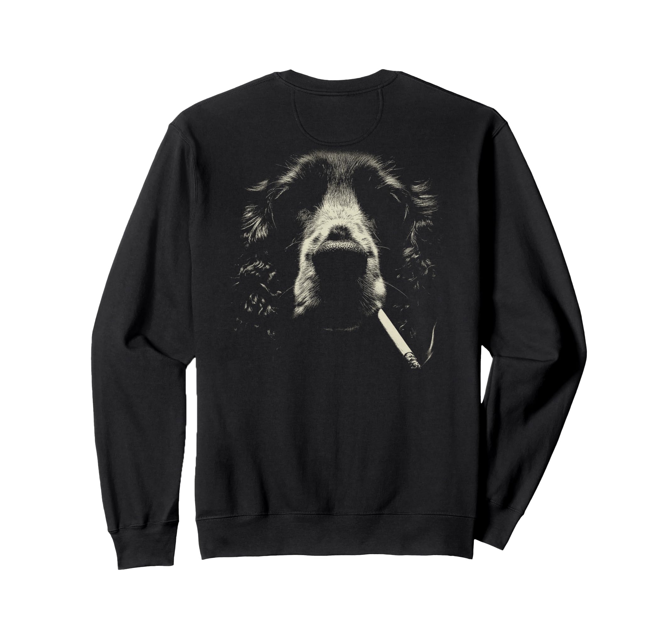 English Cocker Spaniel Smoking Sweatshirt - Unique Graphic Unisex - T-Shirt, Sweatshirt, Hoodie