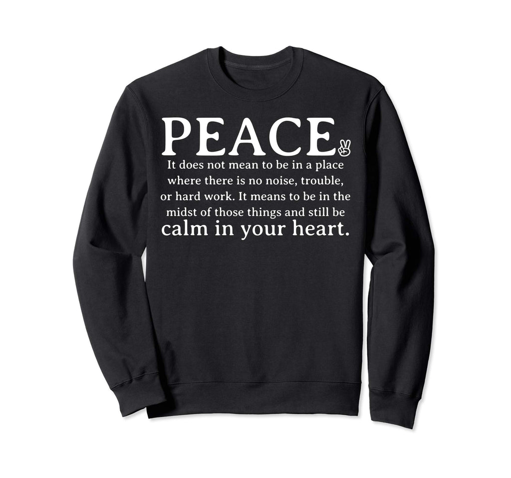 Peace Meaning Definition Boho Sweatshirt - Minimalist Print for Adults - T-Shirt, Sweatshirt, Hoodie
