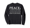 Peace Meaning Definition Boho Sweatshirt - Minimalist Print for Adults - T-Shirt, Sweatshirt, Hoodie