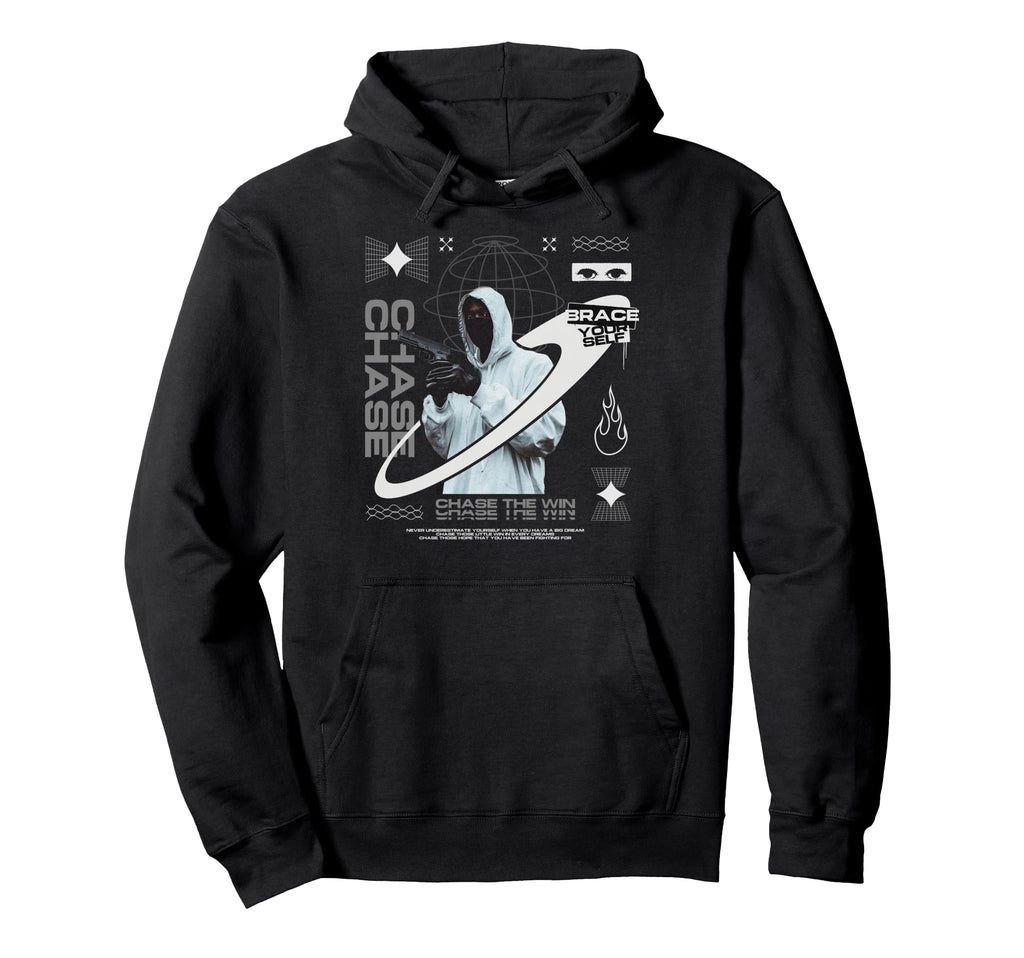Y2K Chase Bold Urban Graffiti Hoodie - Minimalist Print for Adults - T-Shirt, Sweatshirt, Hoodie