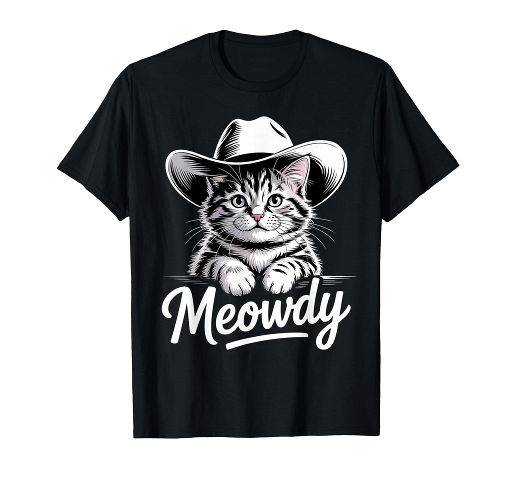 Meowdy Cat Funny Western Country T-Shirt - Fun Novelty Design Men Women - T-Shirt, Sweatshirt, Hoodie