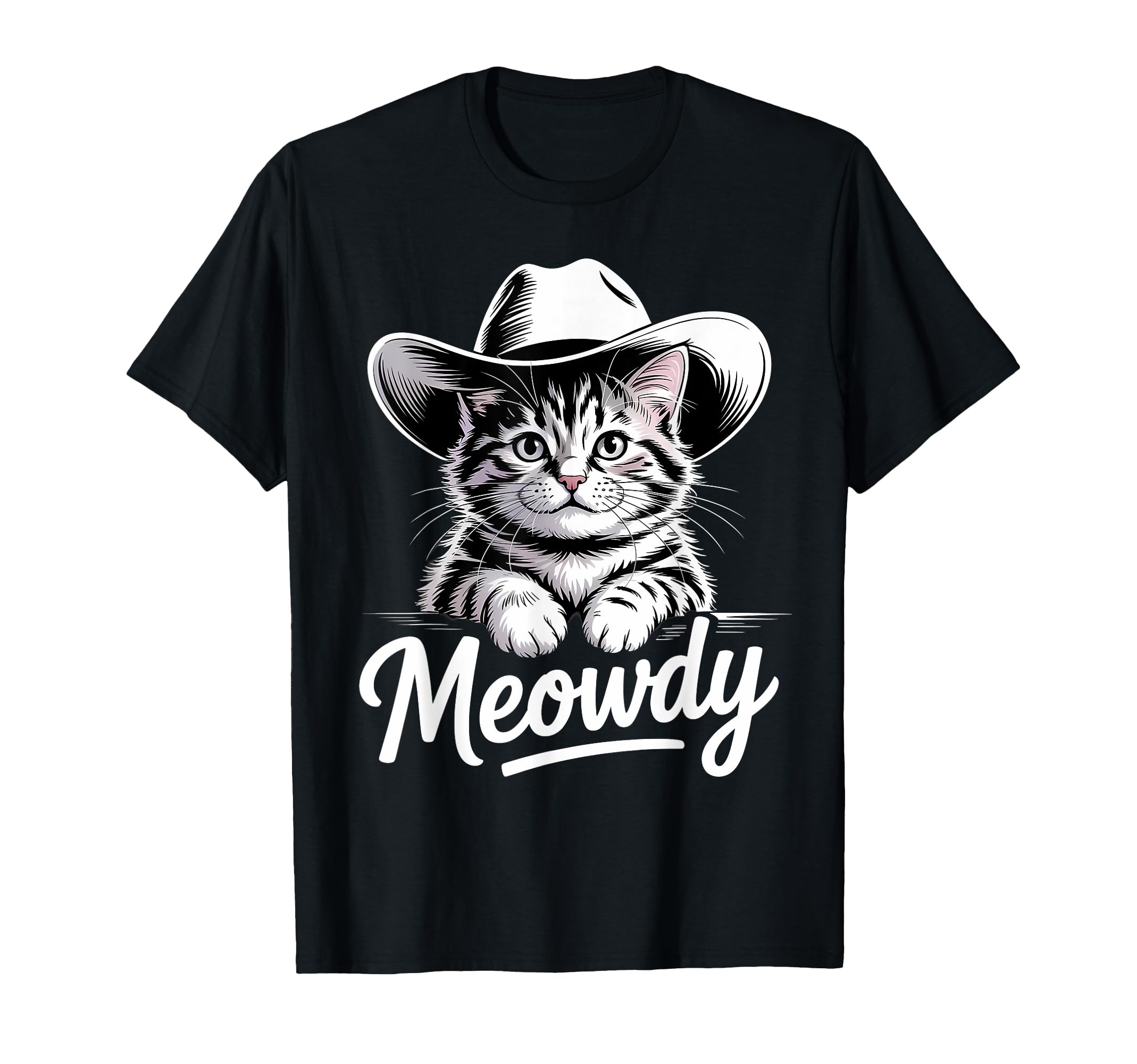 Meowdy Cat Funny Western Country T-Shirt - Fun Novelty Design Men Women - T-Shirt, Sweatshirt, Hoodie